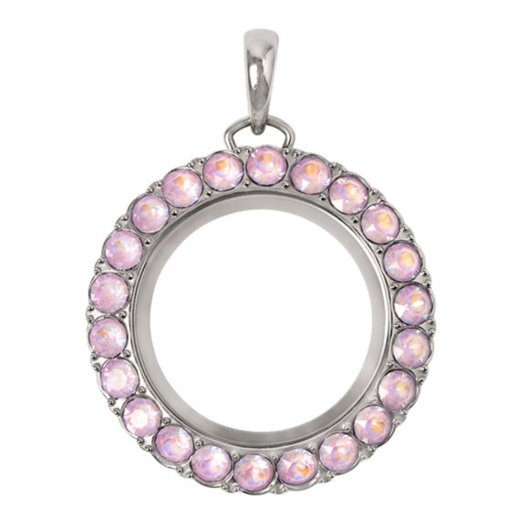 Origami Owl Lavender Delite Silver Twist Locket w/Silver Chain & 3 Floral Charms - Picture 8 of 8